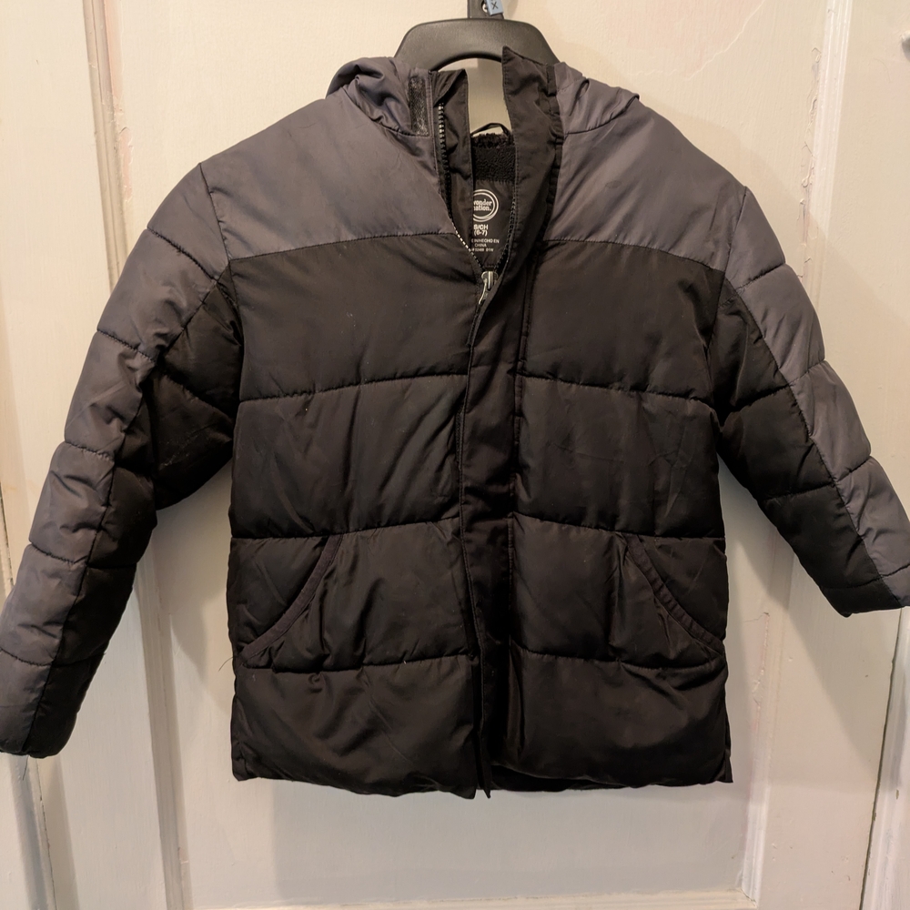 Black and Gray Puffer Jacket